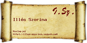 Illés Szorina névjegykártya